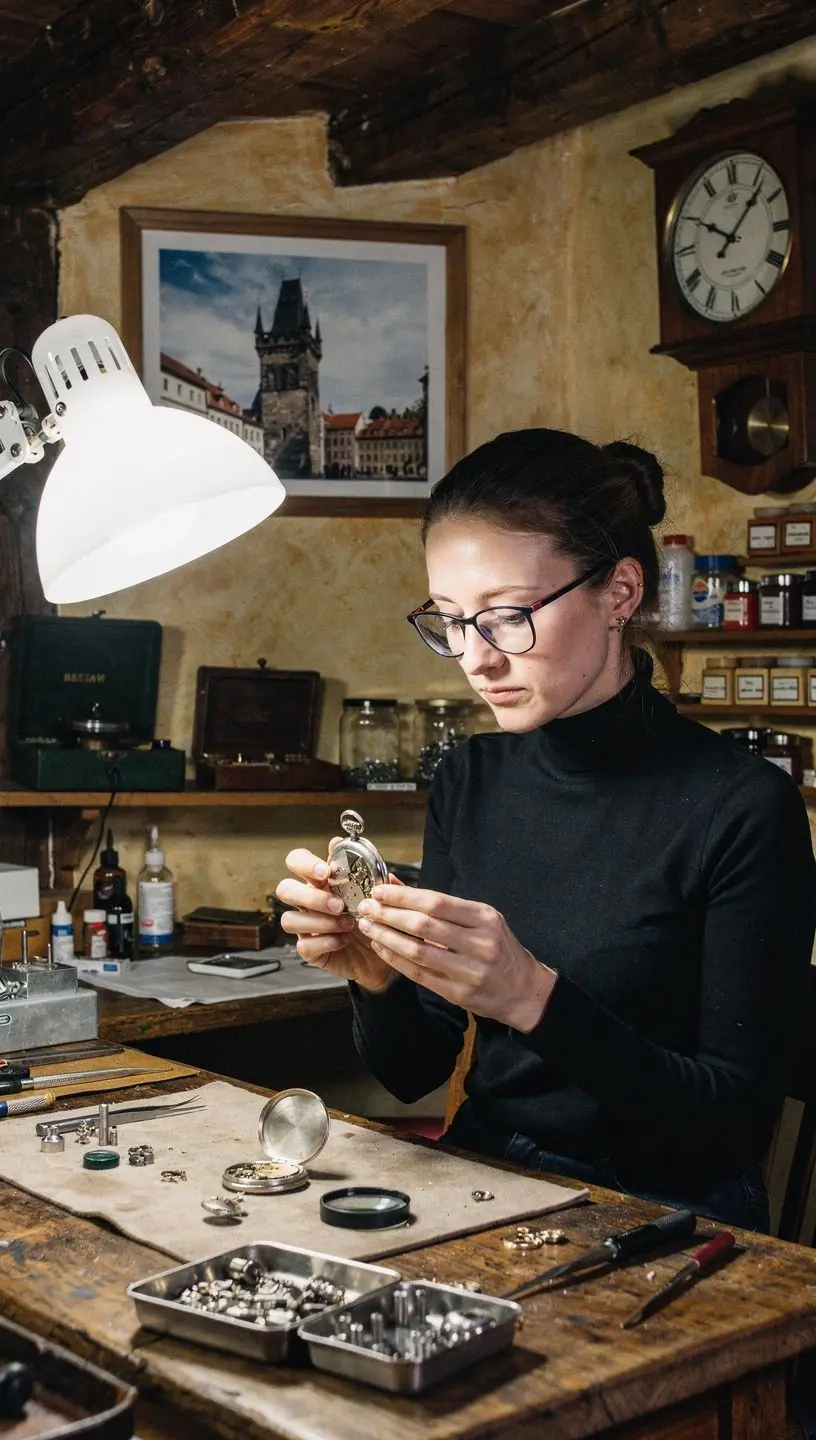 Different watch restoration techniques on display.